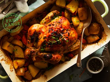 Roast chicken with fennel and orange