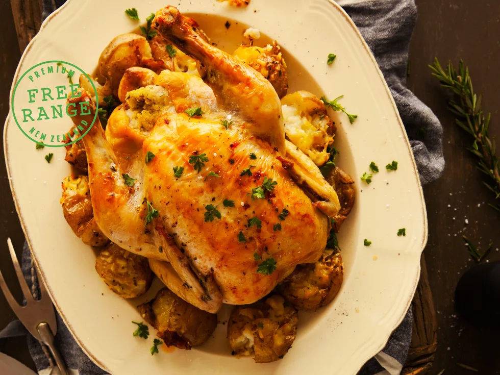 Roast in the bag chicken with garden herbs and lemon