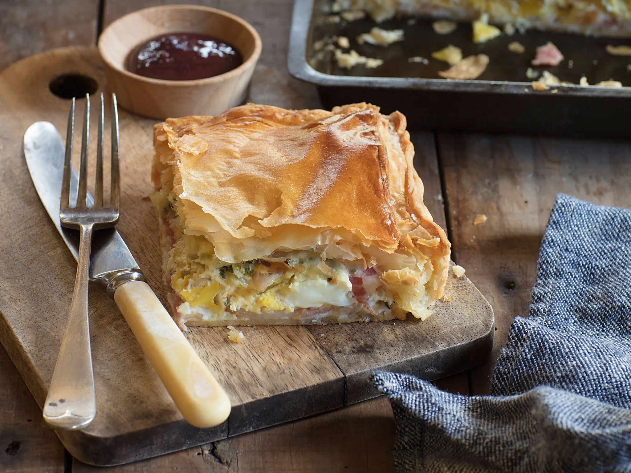 Nici's bacon and egg pie