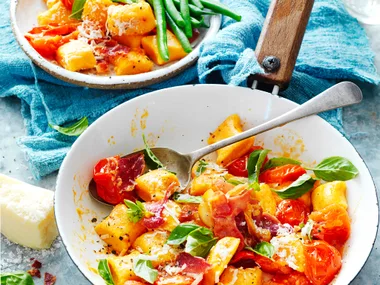Orange kumara and ricotta gnocchi