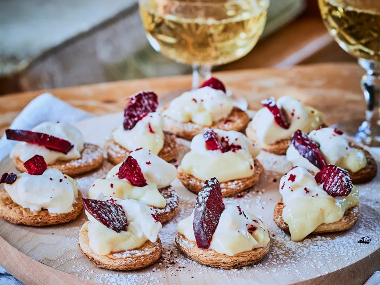 Mini fruit and custard tarts
