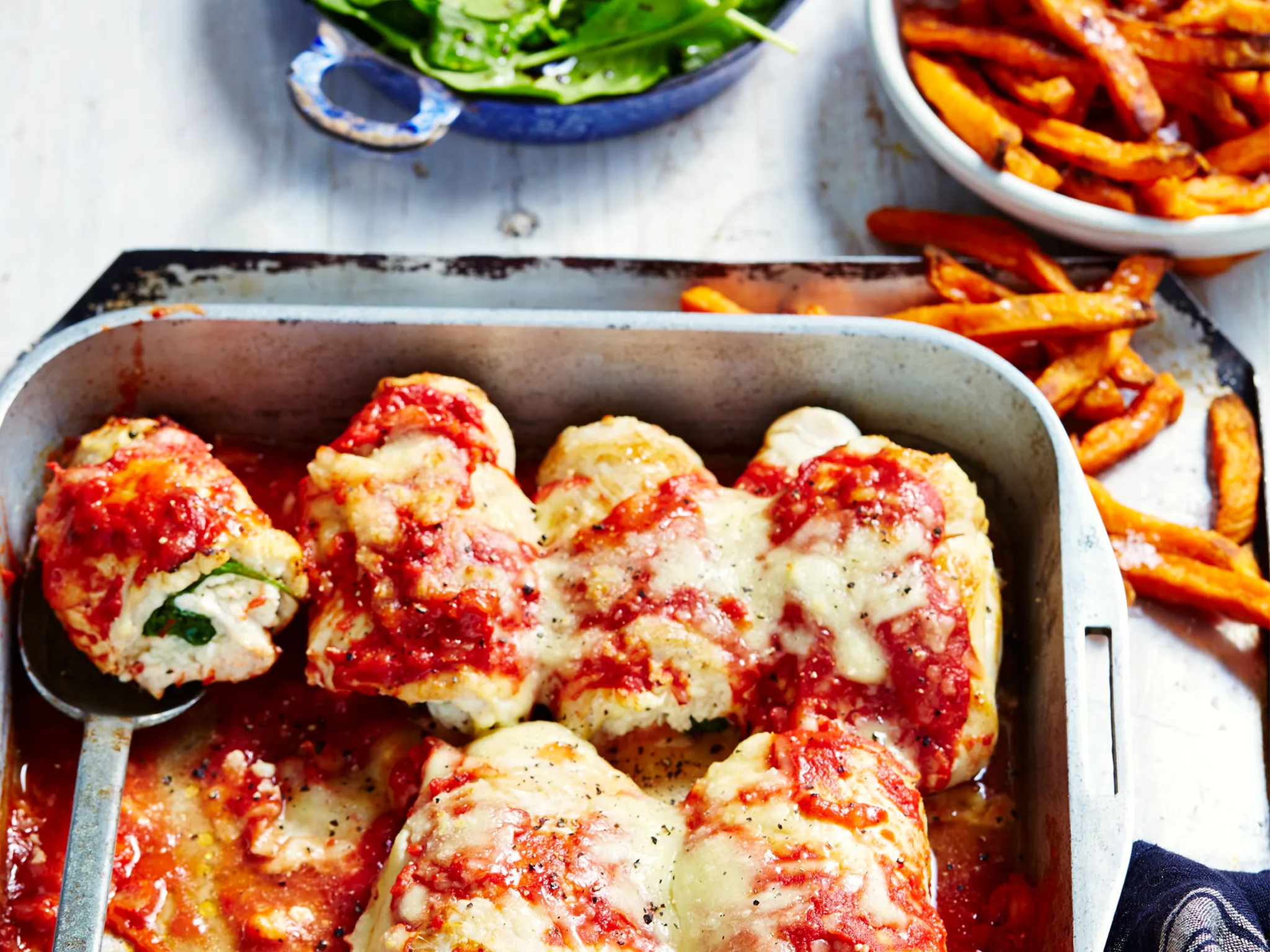 Spinach and ricotta chicken parmigiana