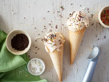 Creamy decadent lemon and banana ice cream