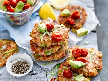 Gluten-free ham and spring onion fritters