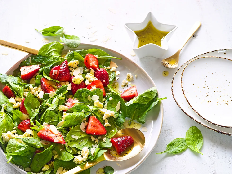 Strawberry salad with poppy seed dressing