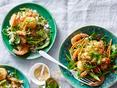 Honey sesame king prawns