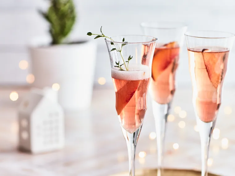 Nectarine kombucha Champagne cocktails
