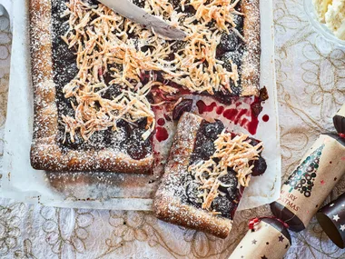 Cherry and coconut tart