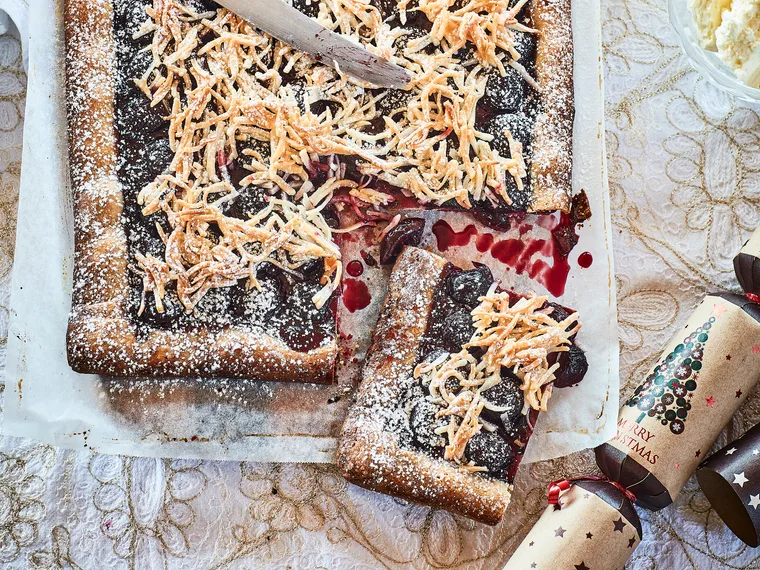 Cherry and coconut tart