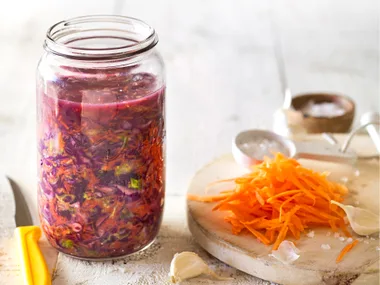 Carrot, cabbage and ginger kraut