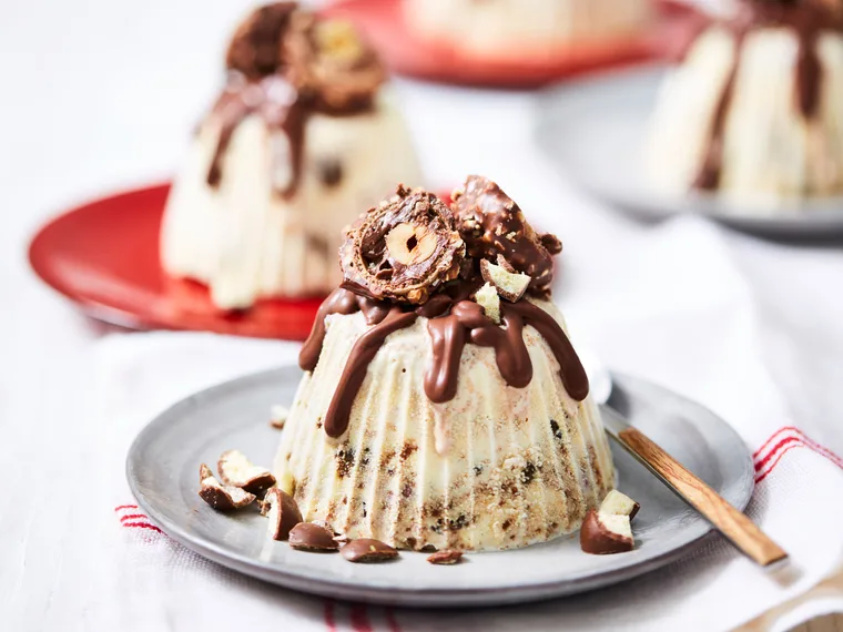 Christmas pudding ice-cream bombes
