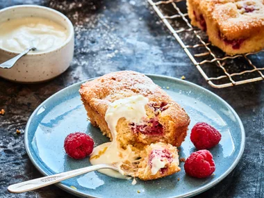 Little lemon and raspberry cakes
