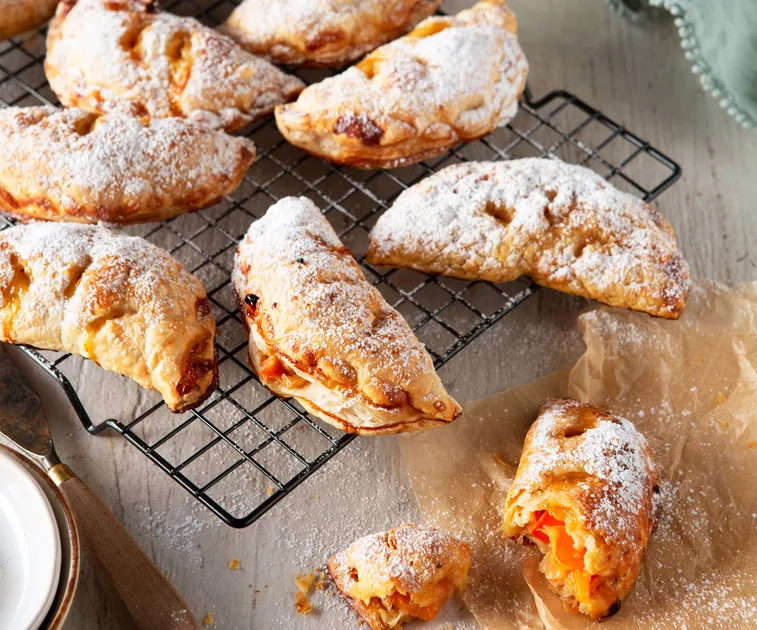 Persimmon, pineapple and white chocolate hand pies
