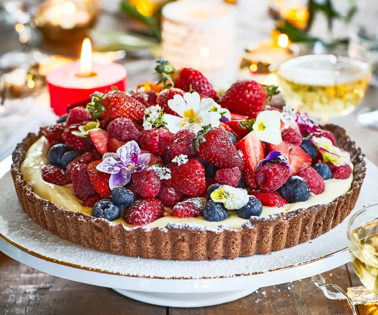 Chocolate summer berry tart