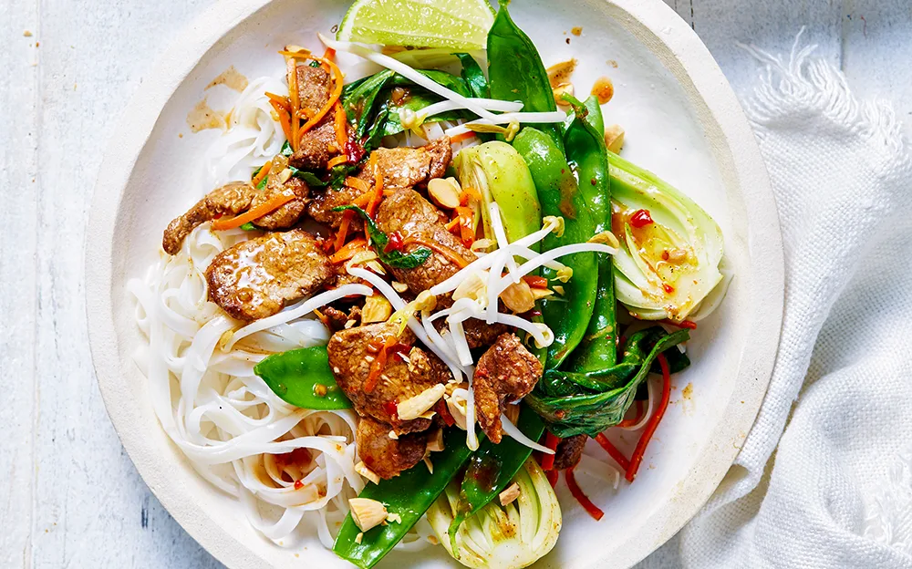 Five-spice pork with almonds
