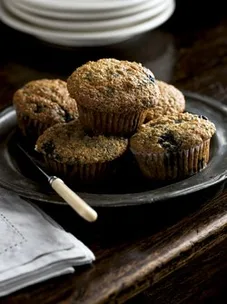 Bran and blueberry muffins