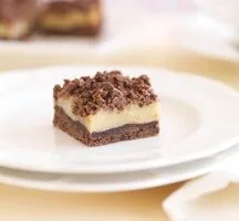 Chocolate caramel slice with crumbly topping