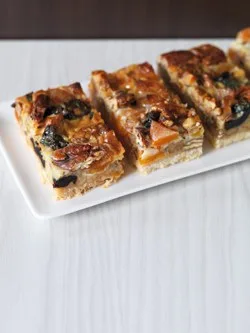 Whispers prune, pecan, walnut and apricot slice
