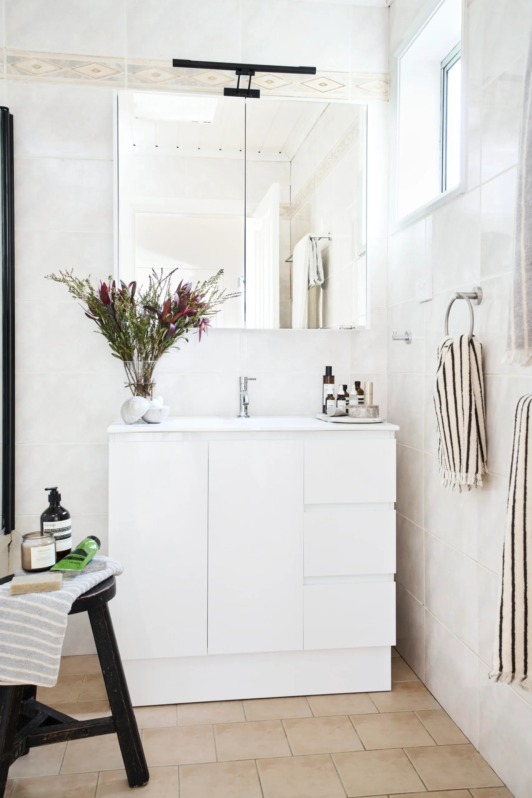 Bathroom with white vanity