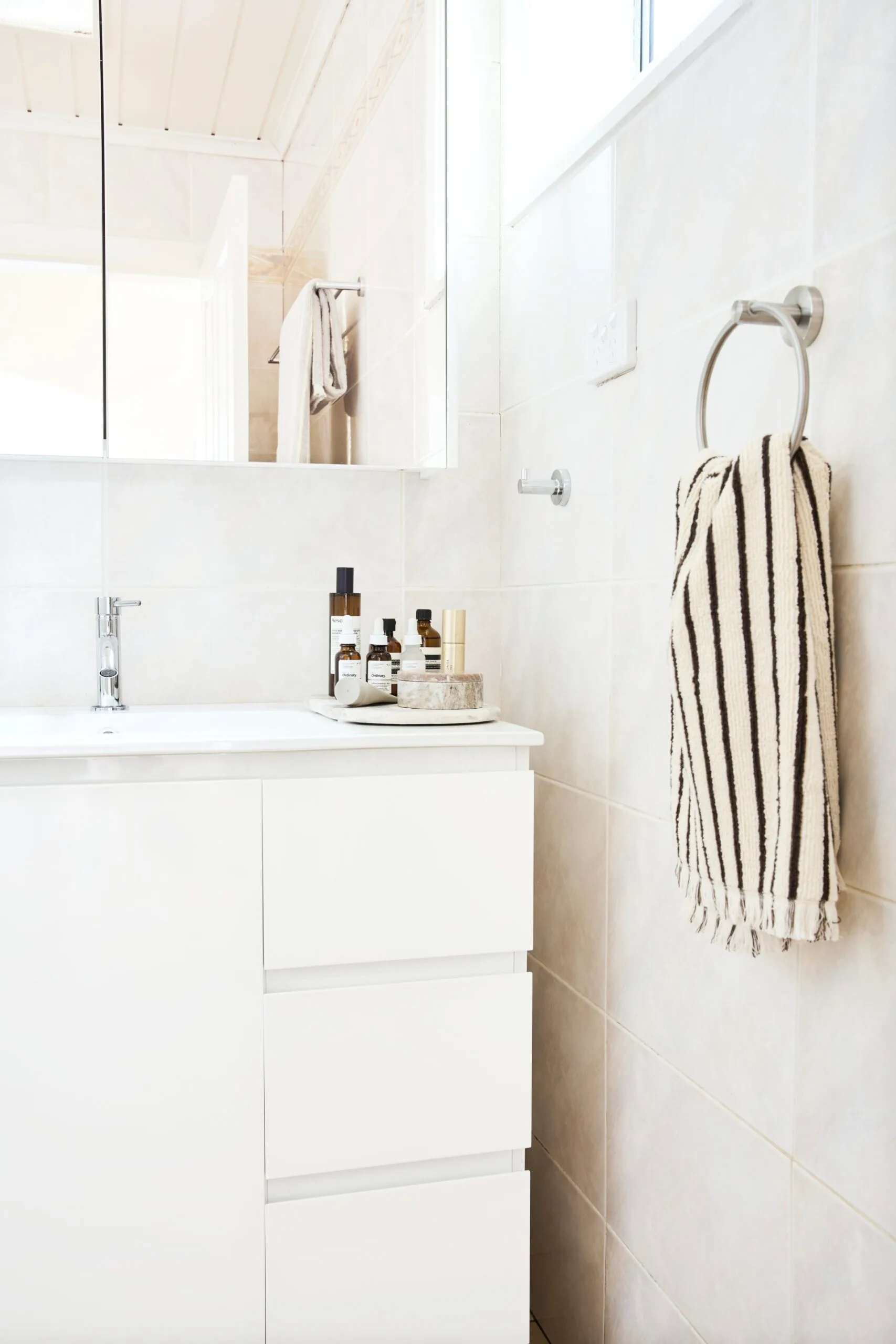 bathroom vanity with hand towel