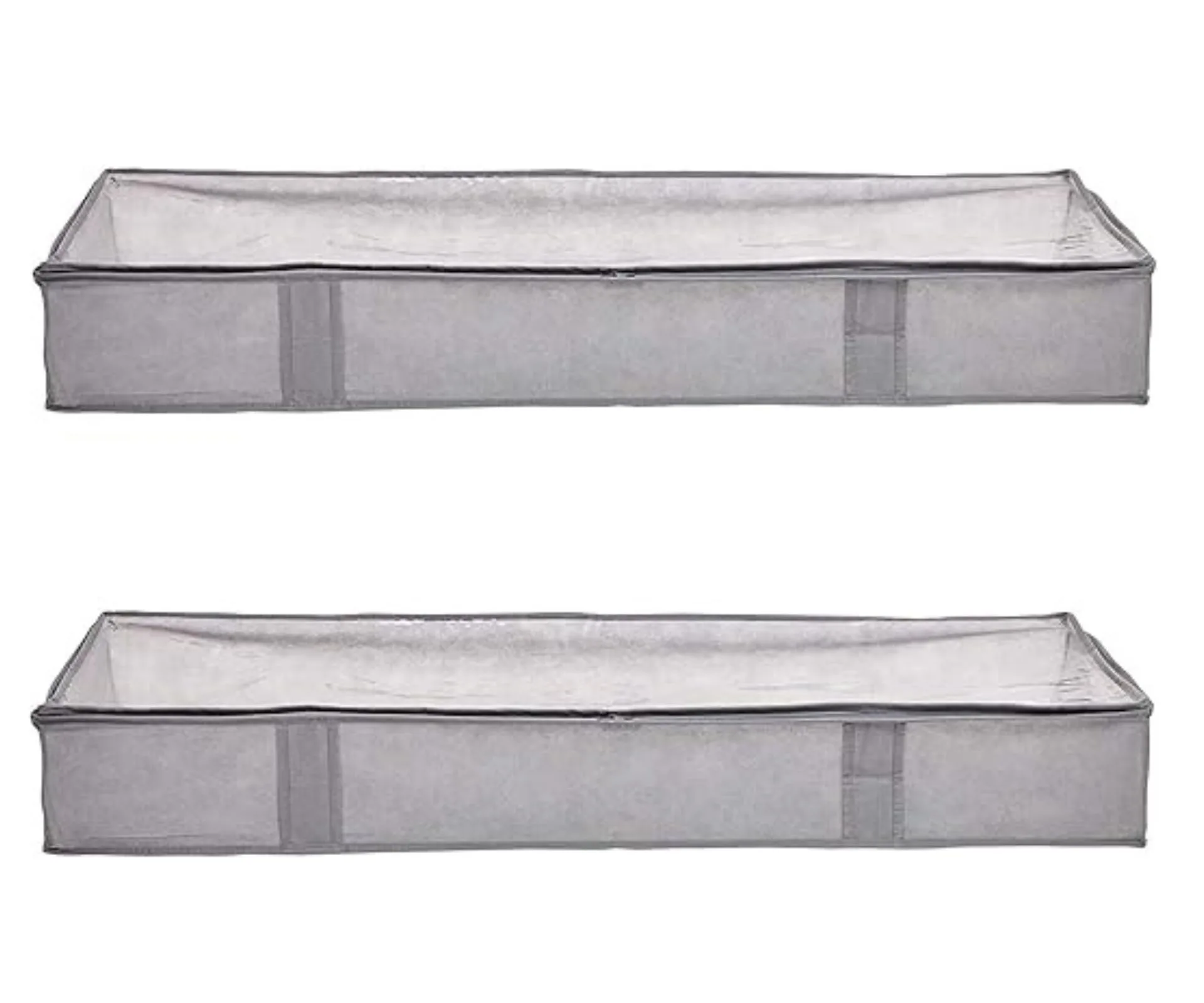 Amazon Basics Under Bed Fabric Storage Container Bags with Window and Handles - 2-Pack, 45 x 106 x 15 cm, grey