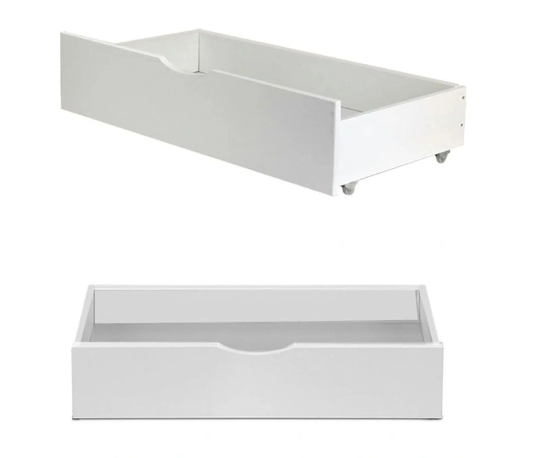 Artiss Wooden Trundle Drawers Single Size Set of 2 in White