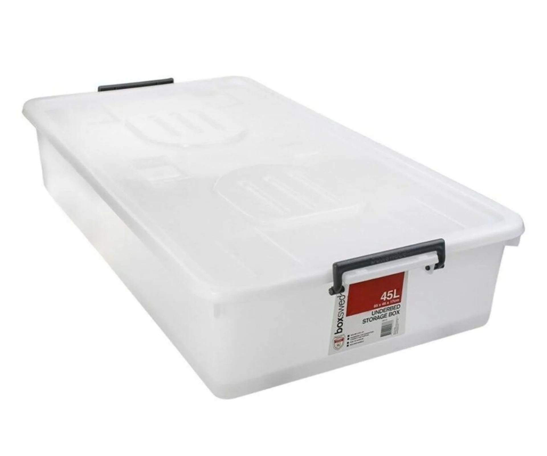 2x Underbed Heavy Duty Storage Containers Box 45L Large Plastic Wheeled Shoes