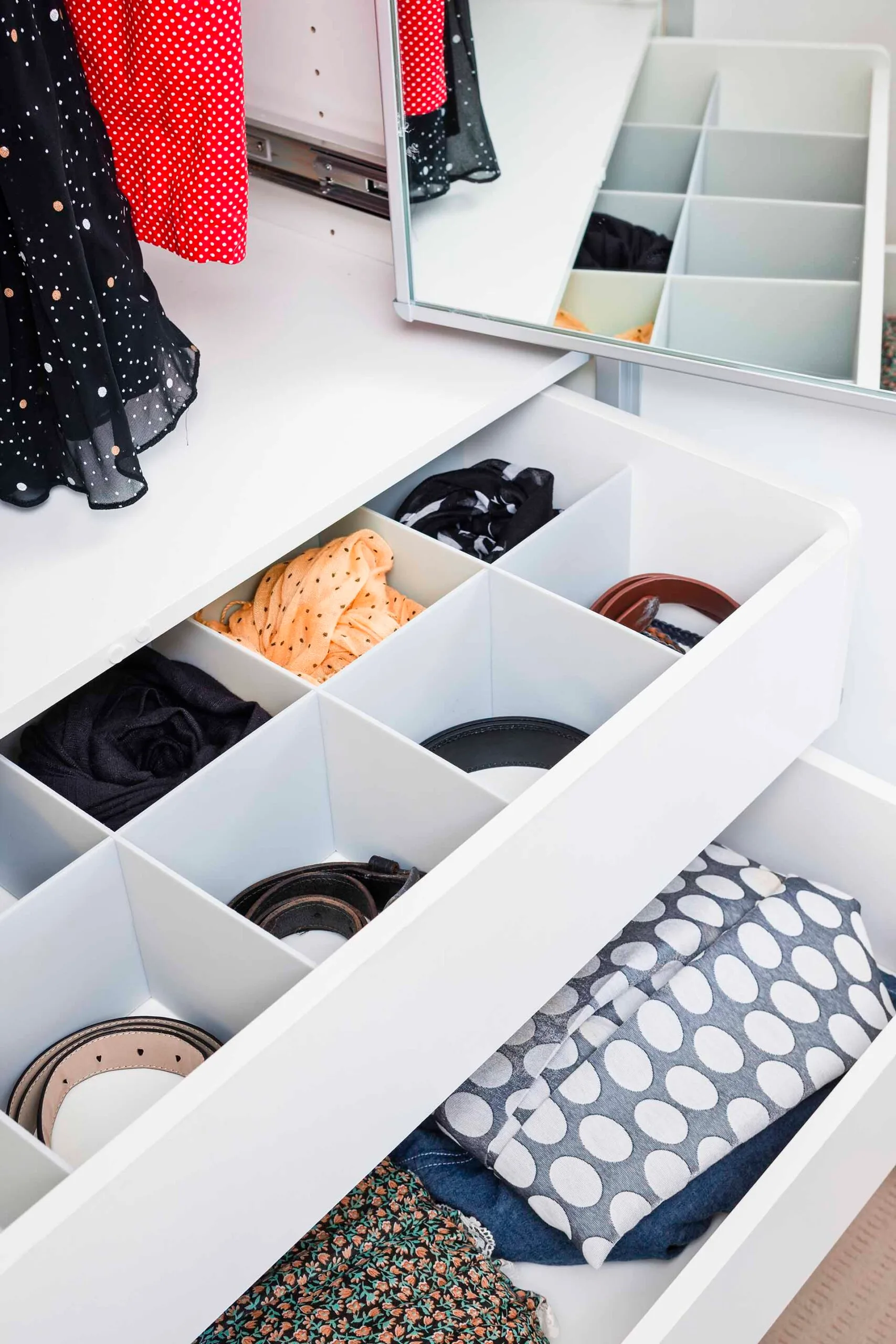 Organised wardrobe drawers