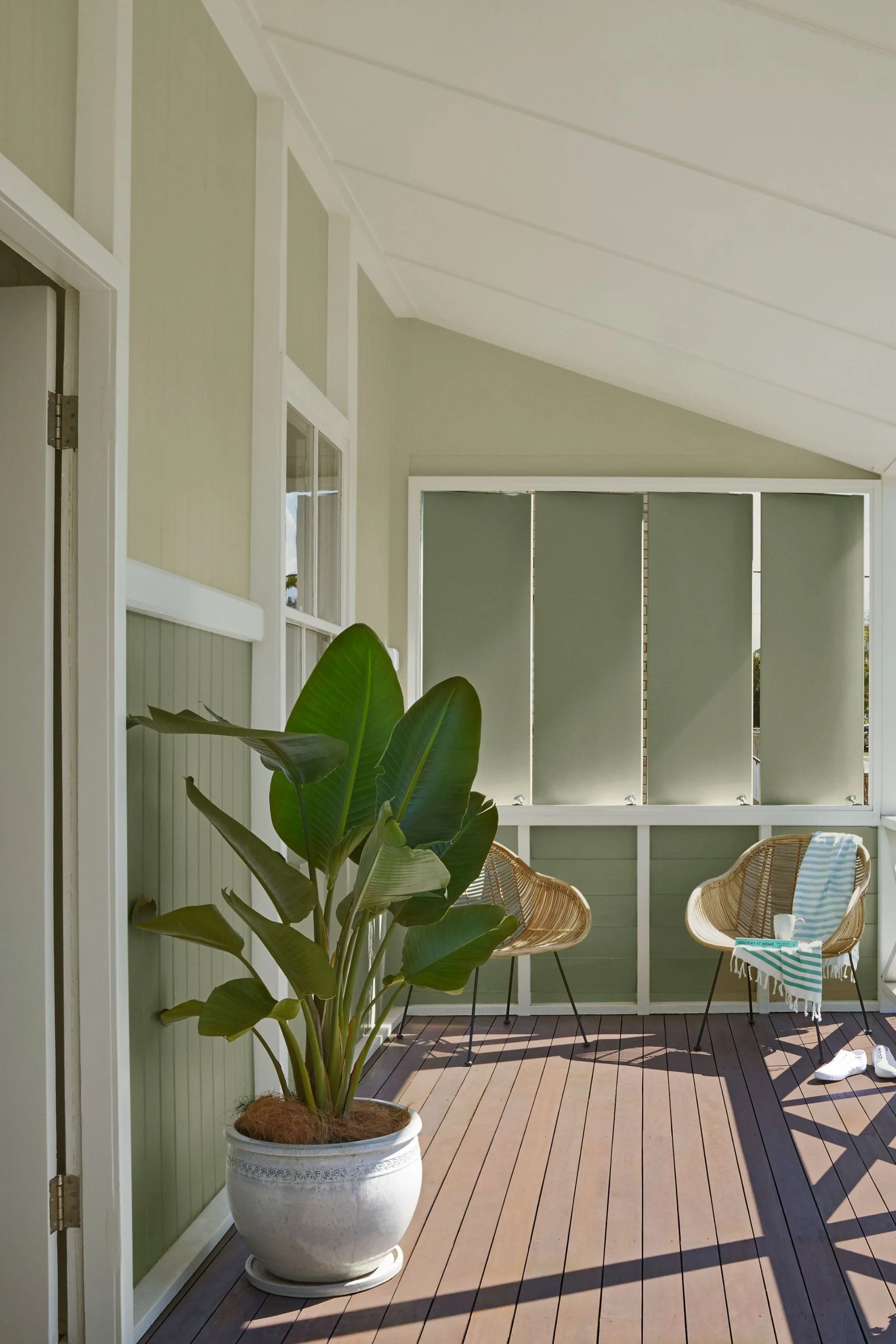 green painted patio exterior