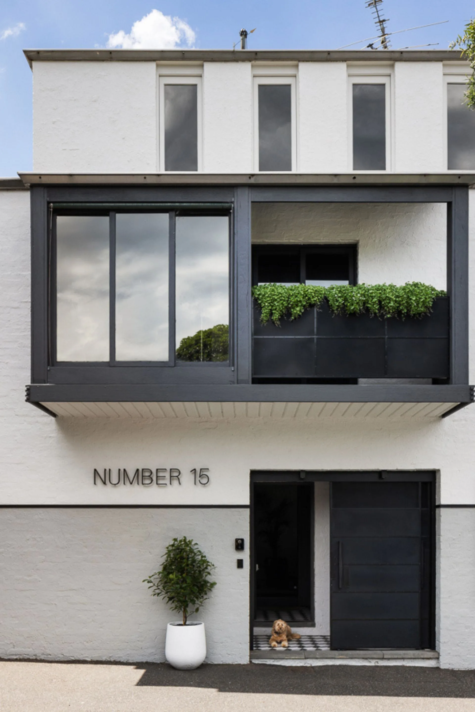monochrome home exterior