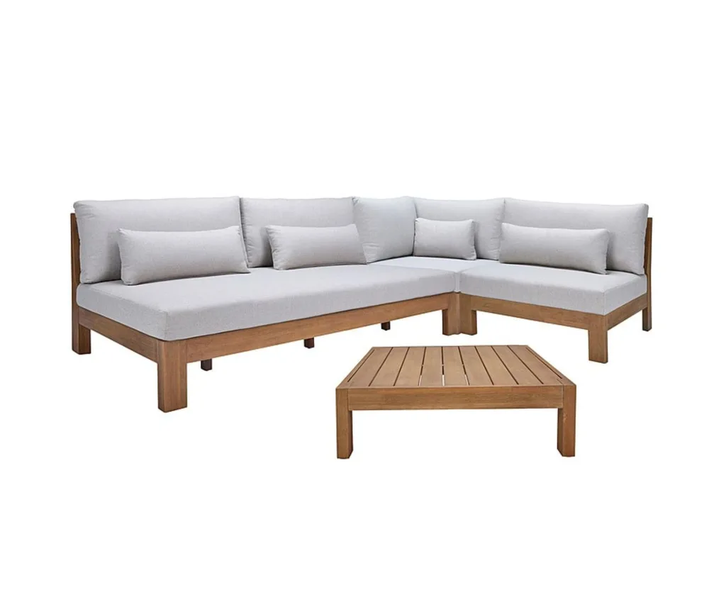 CANNES Sofa Package 4-piece corner set in Acacia Natural.
