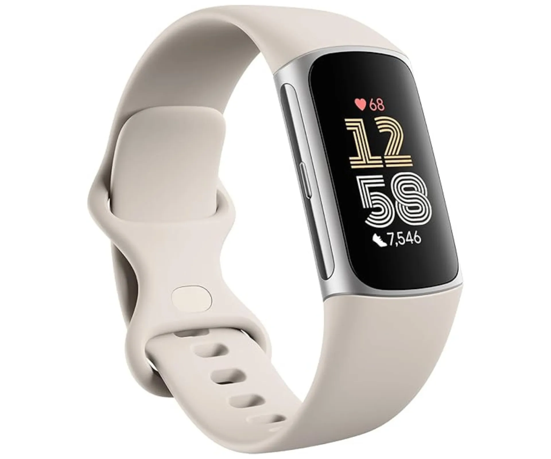 fitbit fitness tracker in grey
