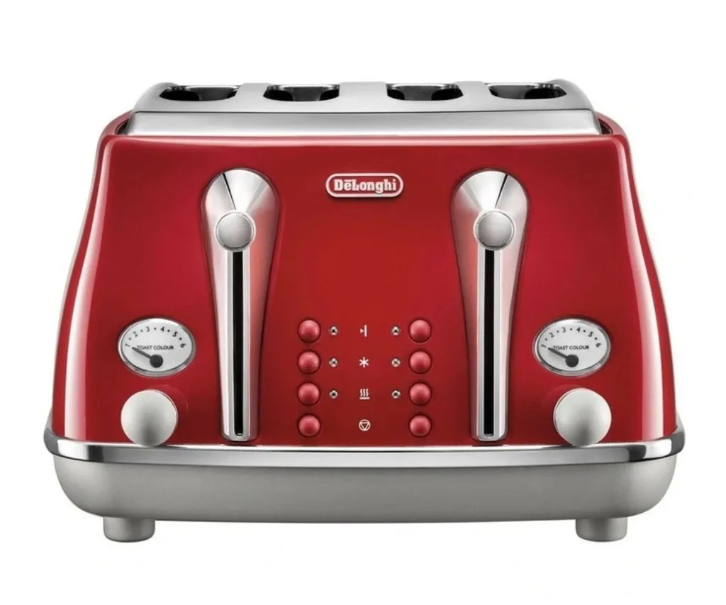 De'Longhi Icona Capitals 4 Slice Toaster in Tokyo Red