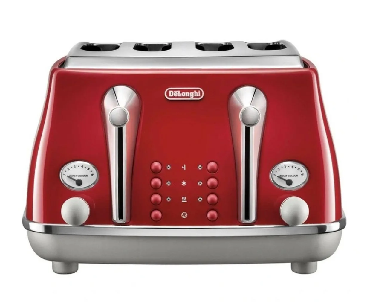 De'Longhi Icona Capitals 4 Slice Toaster in Tokyo Red