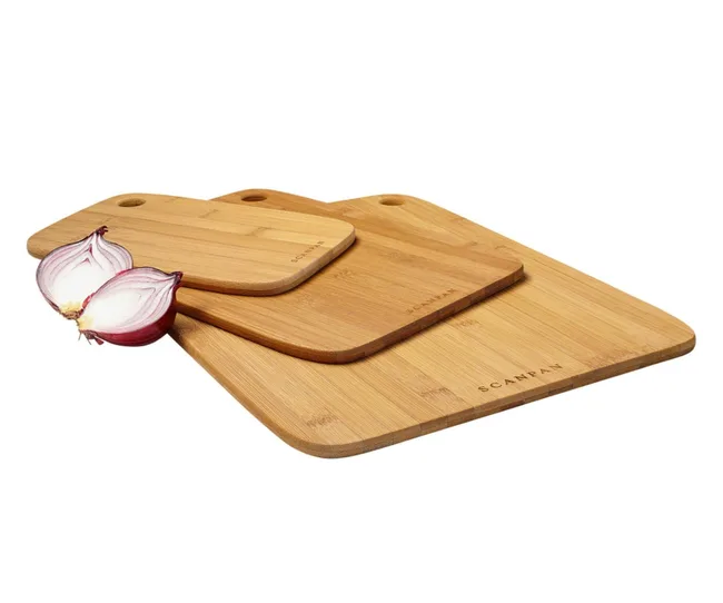 Set of three lightweight bamboo chopping boards by ScanPan