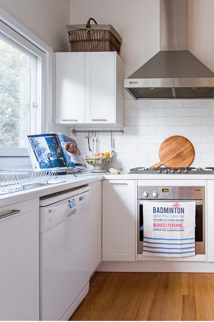 kitchen with white cabinetry