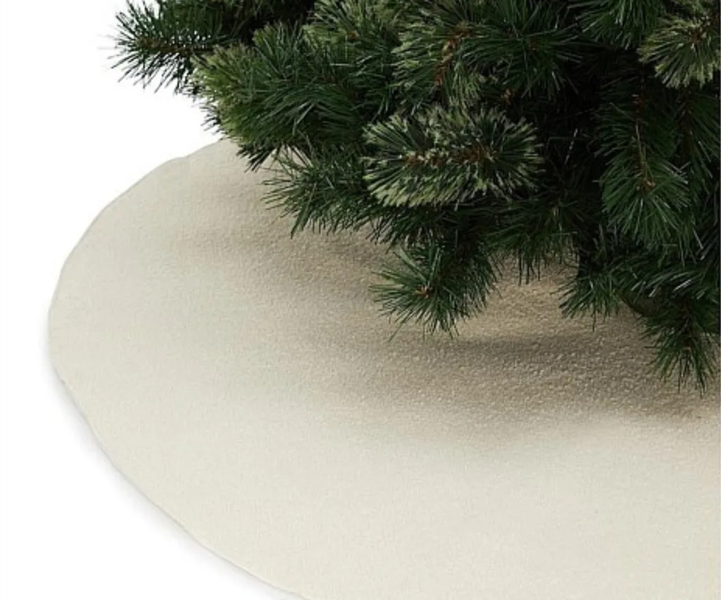 material boucle cream tree skirt side image of tree
