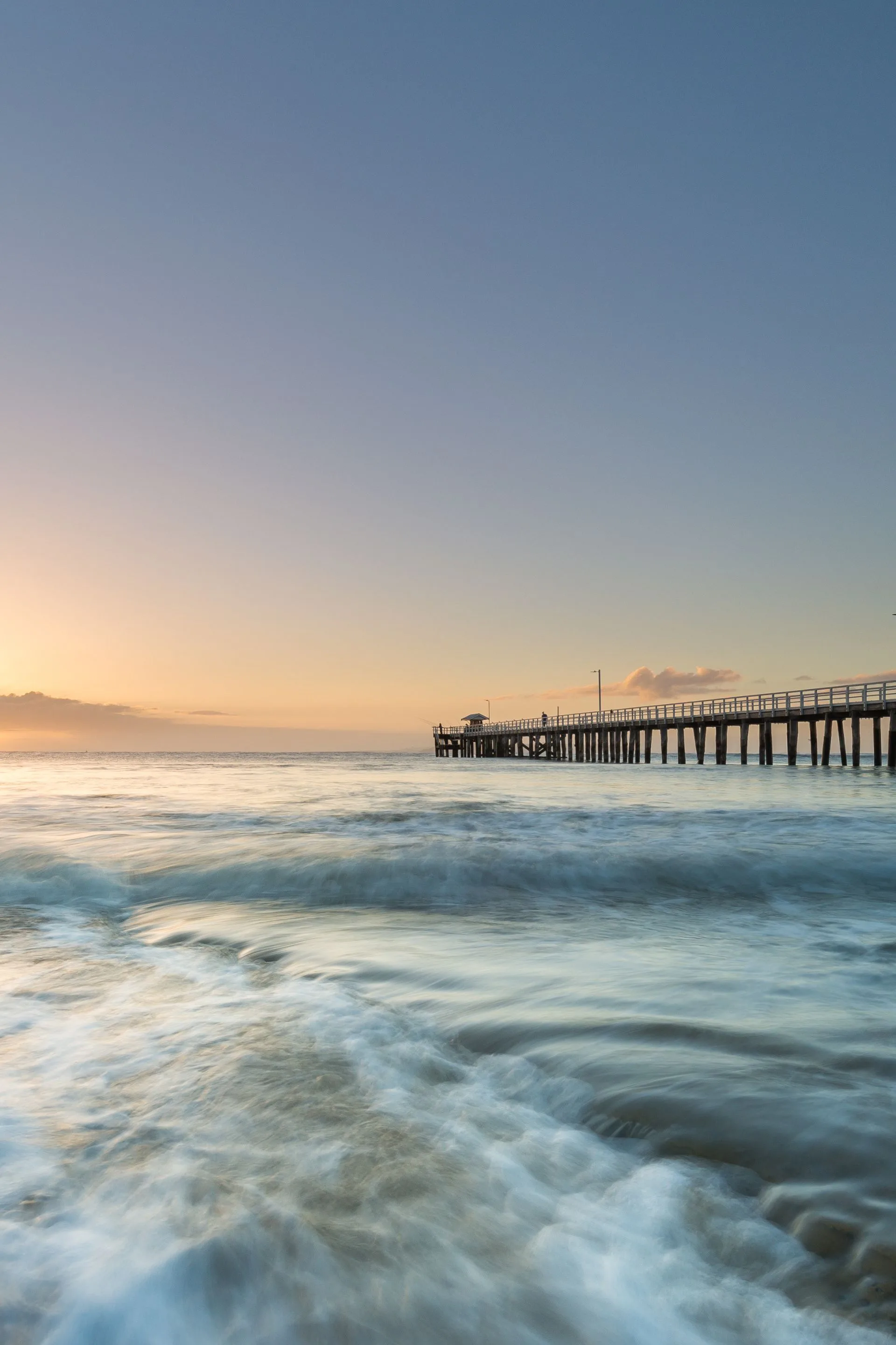Beautiful sunrise at Point Lonsdale, a coastal township on the Bellarine Peninsula, near Queenscliff, Victoria, Australia with famous attractions including lighthouse and beautiful jetty