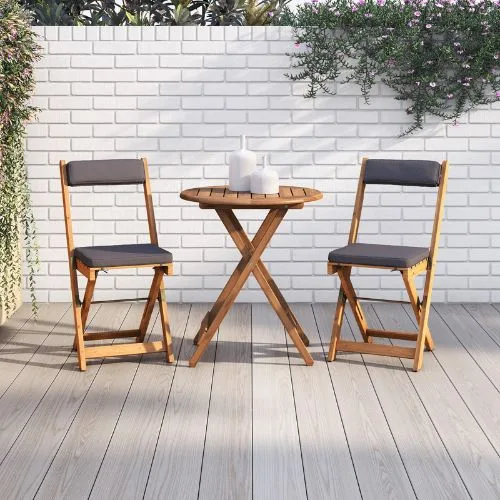 Cordoba 3 Piece Foldable Acacia Patio Set