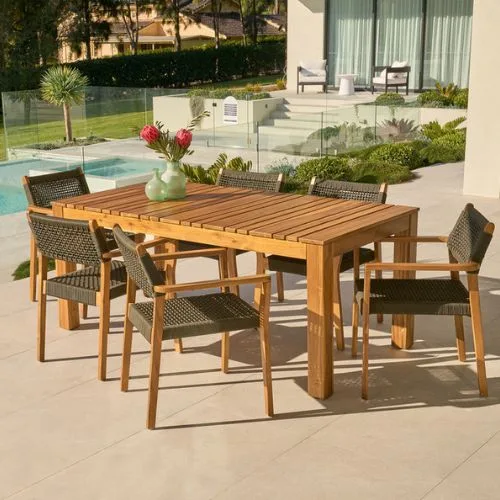 Whitsunday Natural 7 Piece Outdoor Dining Table Set