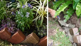 Saw tooth brick garden edging