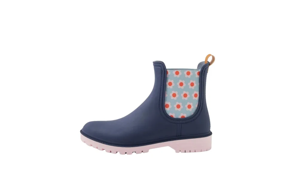 Diana Ferrari Laurina2 Midnight Blue Floral Gumboot Ankle Boots.