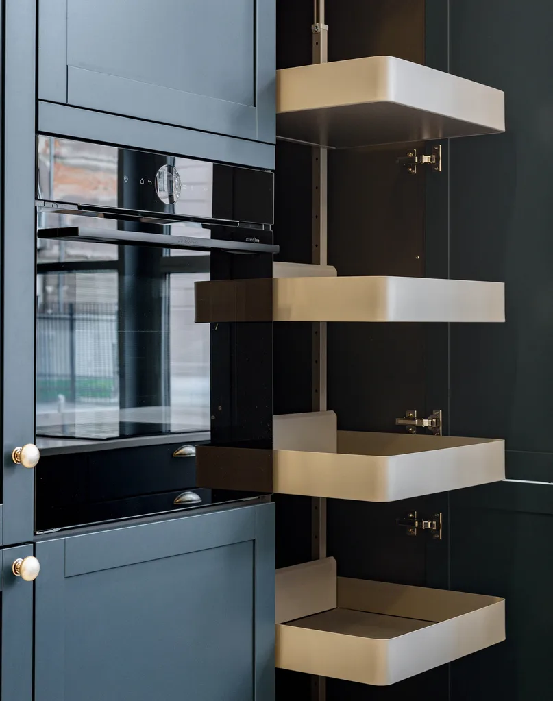 Modern kitchen with a pull-out pantry