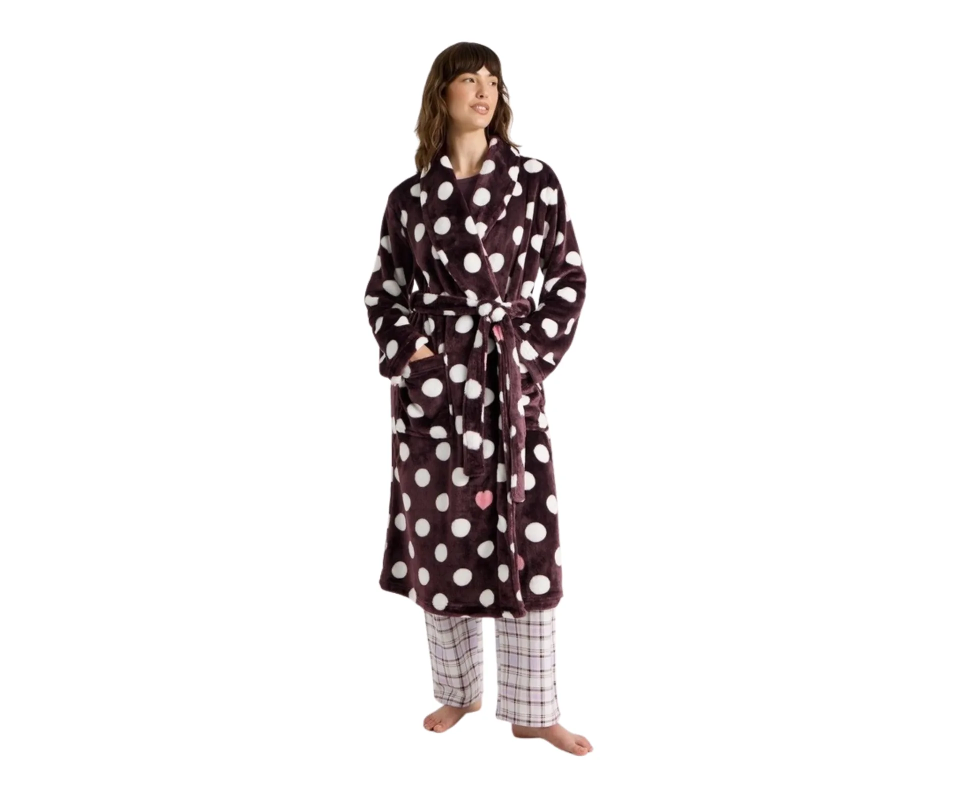 Soho Long Fleece Robe in Raisin Spot Print + Best Fluffy Robes Australia 2026