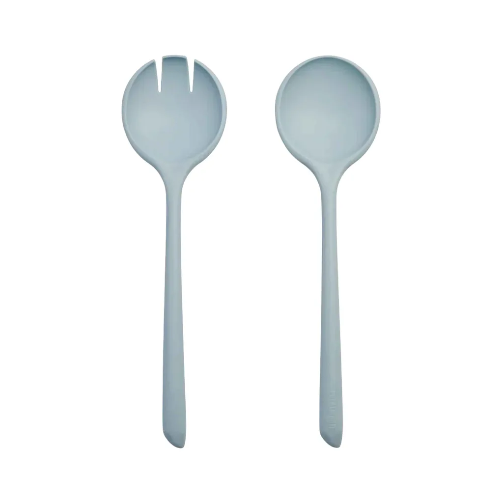 Pair of blue salad servers