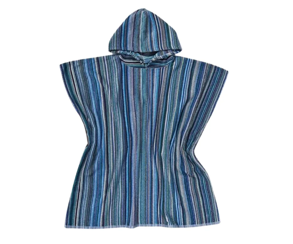 blue stripe beach towel hoodie