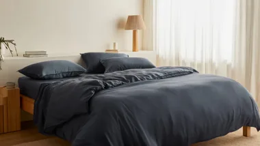 Bamboo bed sheets in colour midnight by Sheet Society - Kane Bamboo