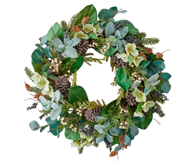 christmas wreath with different shades of green