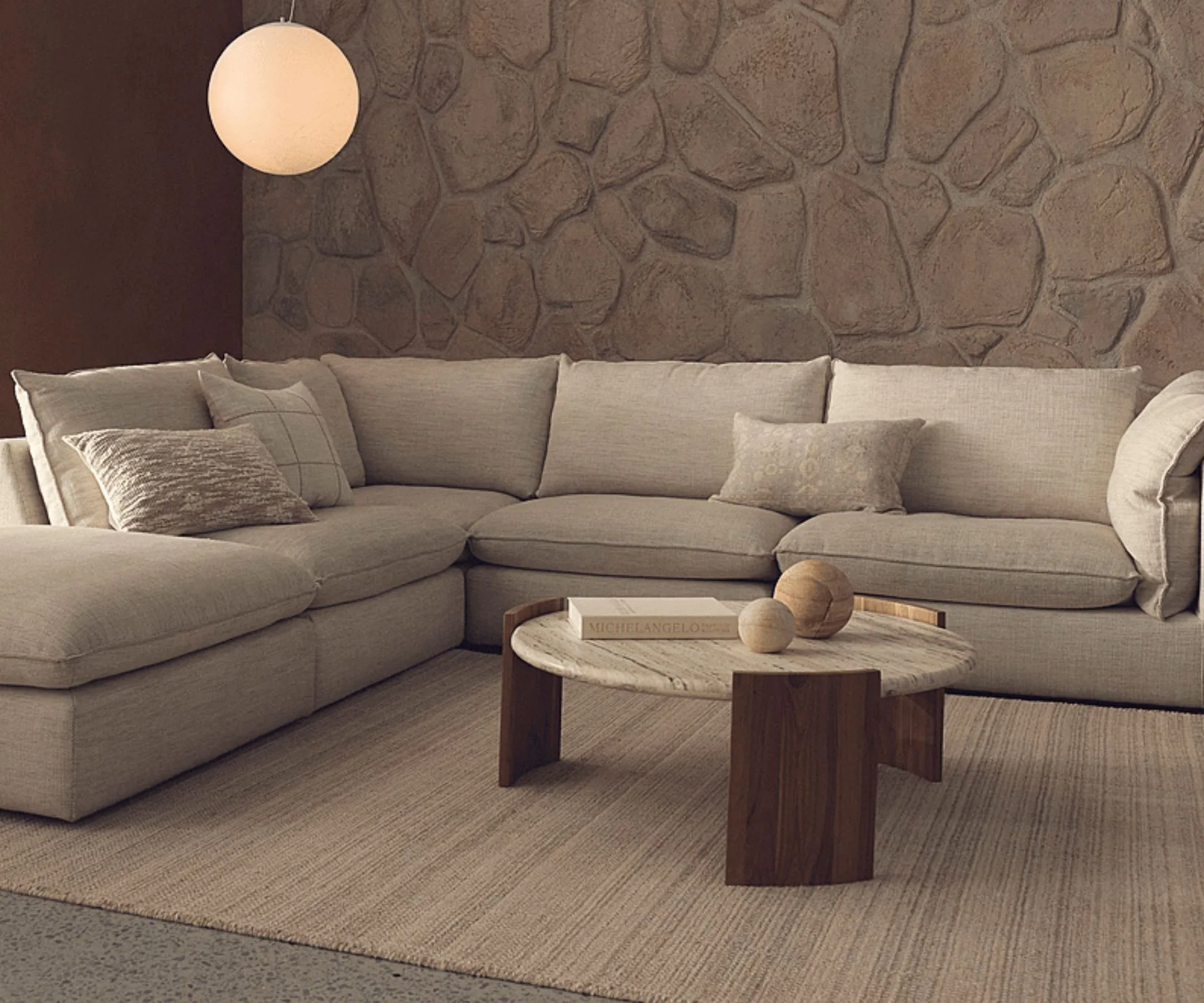 Sorrento Fabric Modular Sofa in Alpha Natural colour