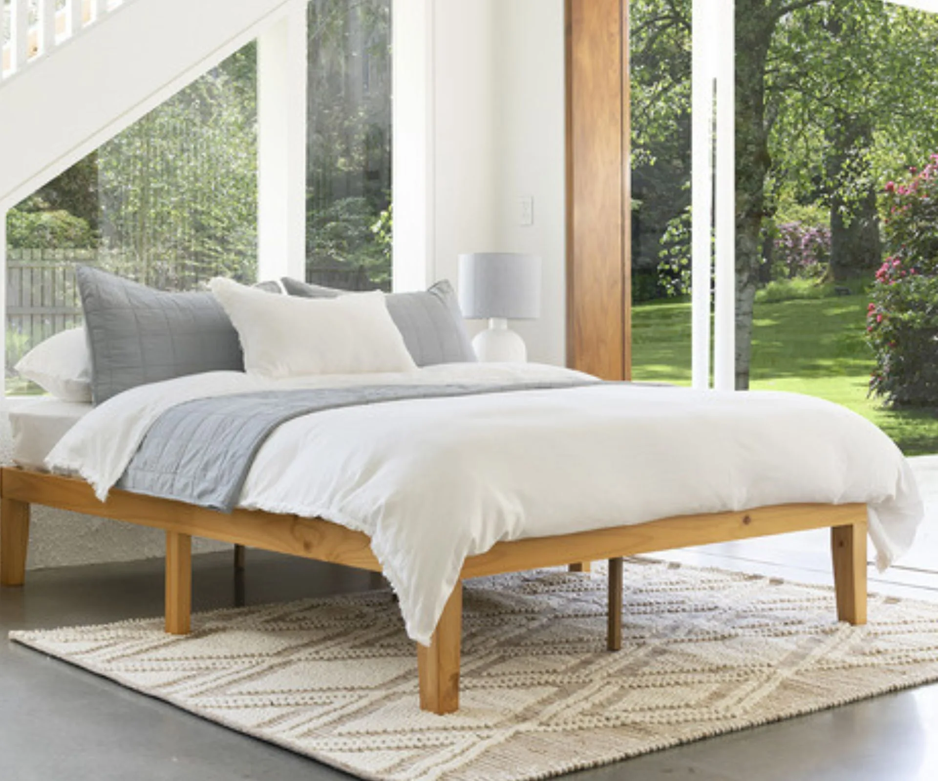 Natural Belvedere Wooden Bed Base